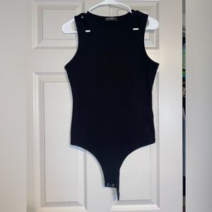 Elegant Black Sleeveless Bodysuit